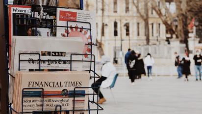 News rack.