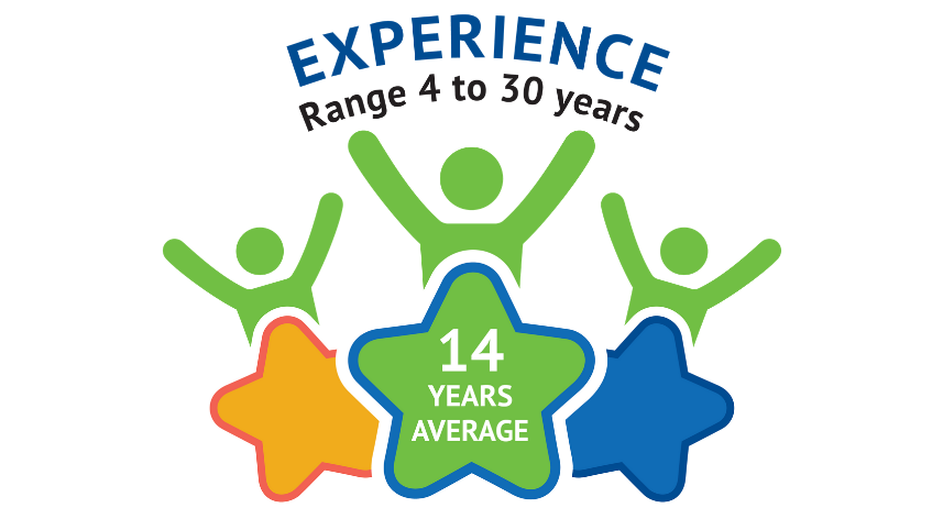 infographic showing range of teaching experience