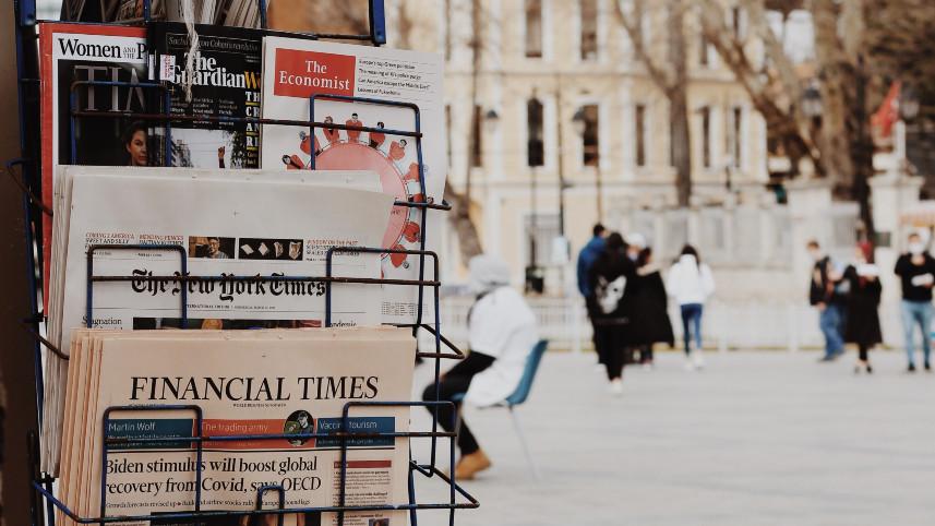 News rack.
