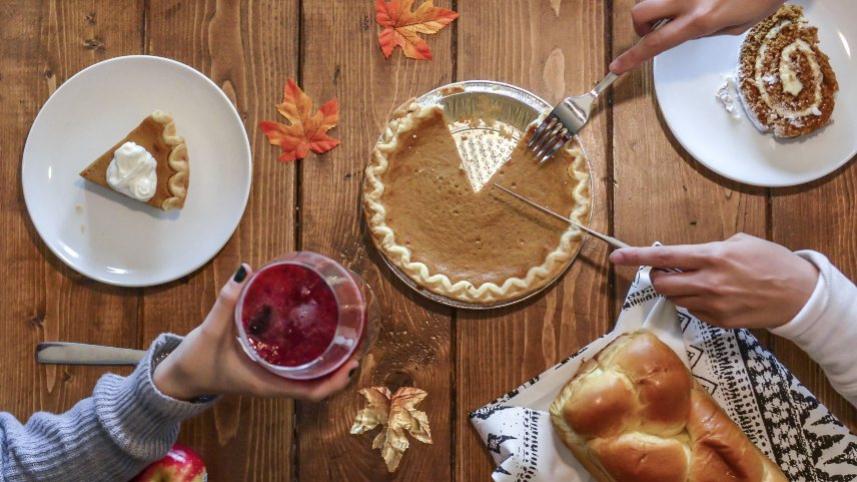 Thanksgiving dinner table