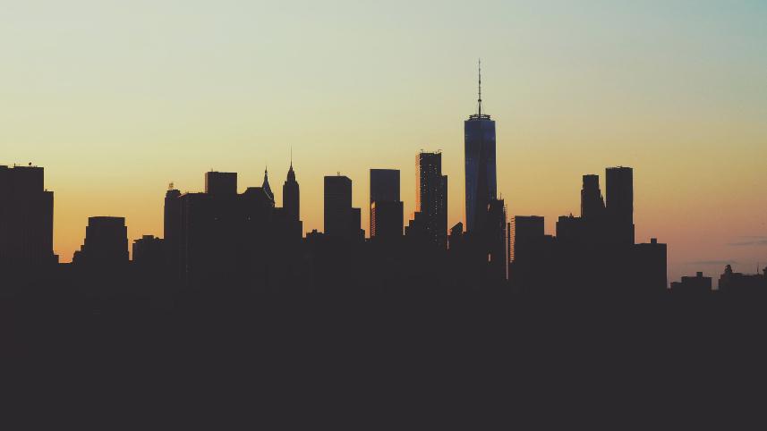New York city at dusk