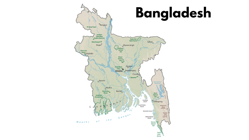 Map of Bangladesh.